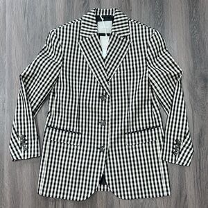 NWT Everlane Black and Beige Gingham Blazer